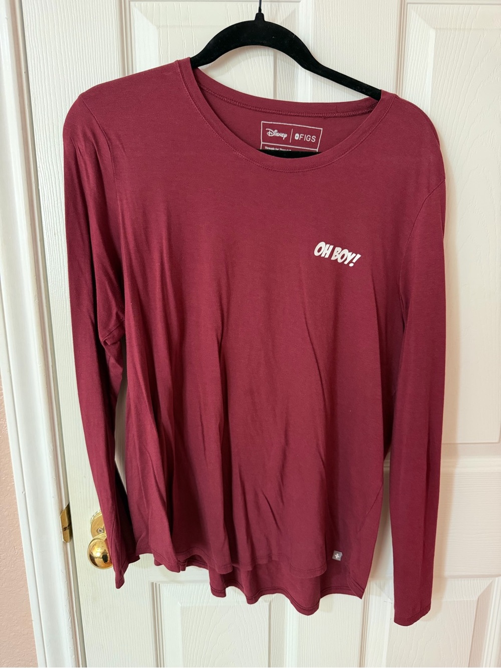 Figs Disney Long Sleeve Tee - Burgundy